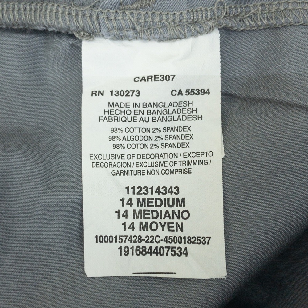 Lee Bermuda Shorts Womens 14 Grey Flex-To-Go Relaxed Fit 9" Cargo Stretch New - Picture 7 of 14